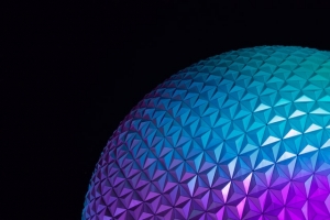 Spaceship Earth at night from Walt Disney World.